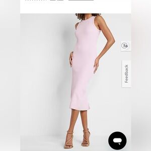 Body Contour High Neck Midi Dress